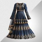 The Royal Zari Midnight Navy Embroidered Flared Anarkali Ensemble